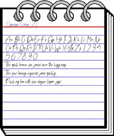 Oyange Regular animated font preview